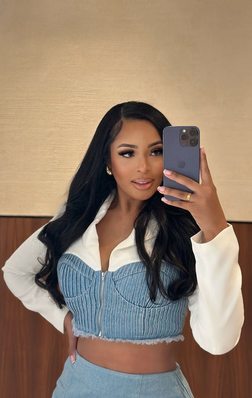 Pretty & Classy Skirt Set | Denim