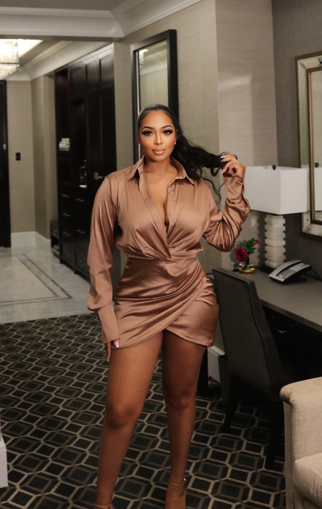 That Girl Mini Dress | Taupe JN Collection That Girl Mini Dress | Taupe JN Collection