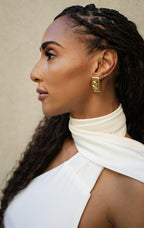 Chic Squared Drop Earrings | Gold